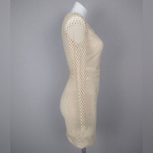 Missguided x Carli Bybel Mesh Lace Long Sleeve Mini Dress Size 4 - Picture 3 of 16